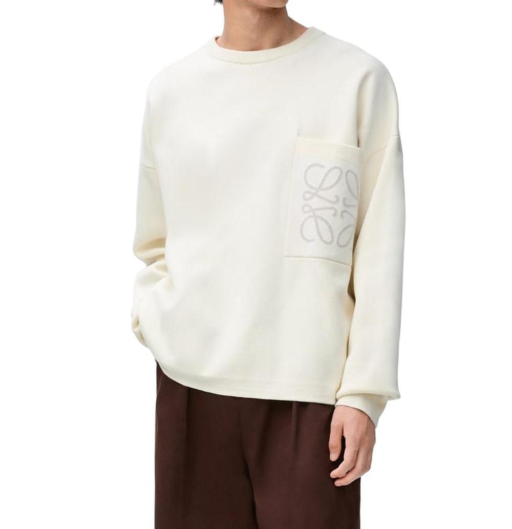 LOEWE Men Sweater in cotton blend White/Light Grey H526Y14KDK-2013