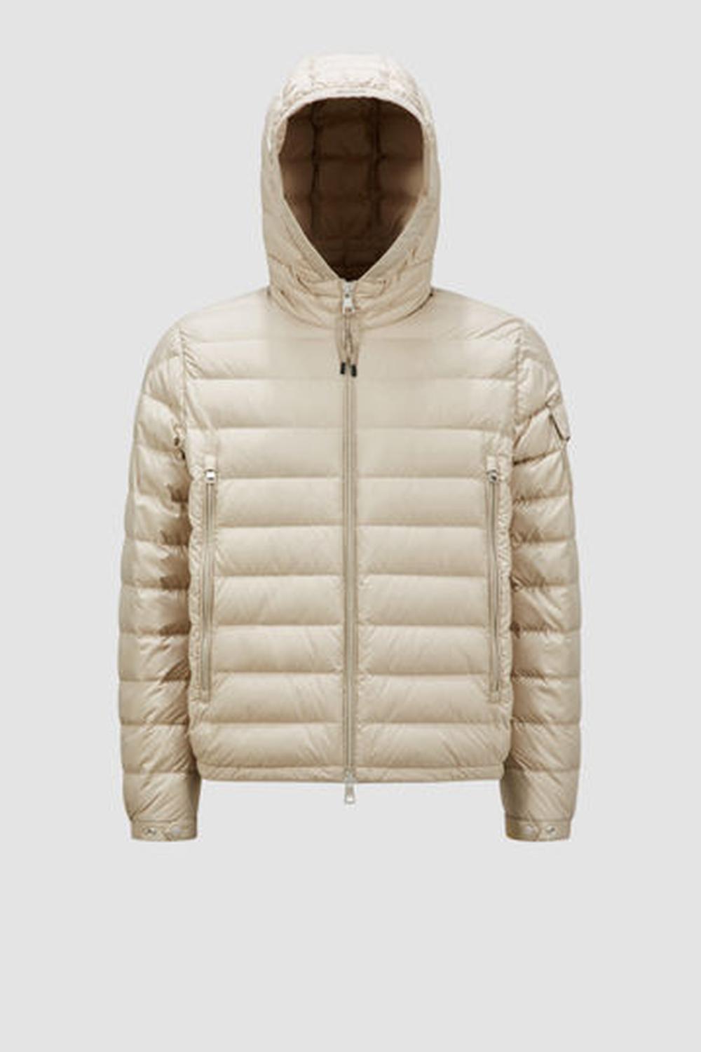 جاكيت MONCLER Galion رجالي قصير بغطاء رأس من الصوف باللون البيج J20911A00079549SK20L