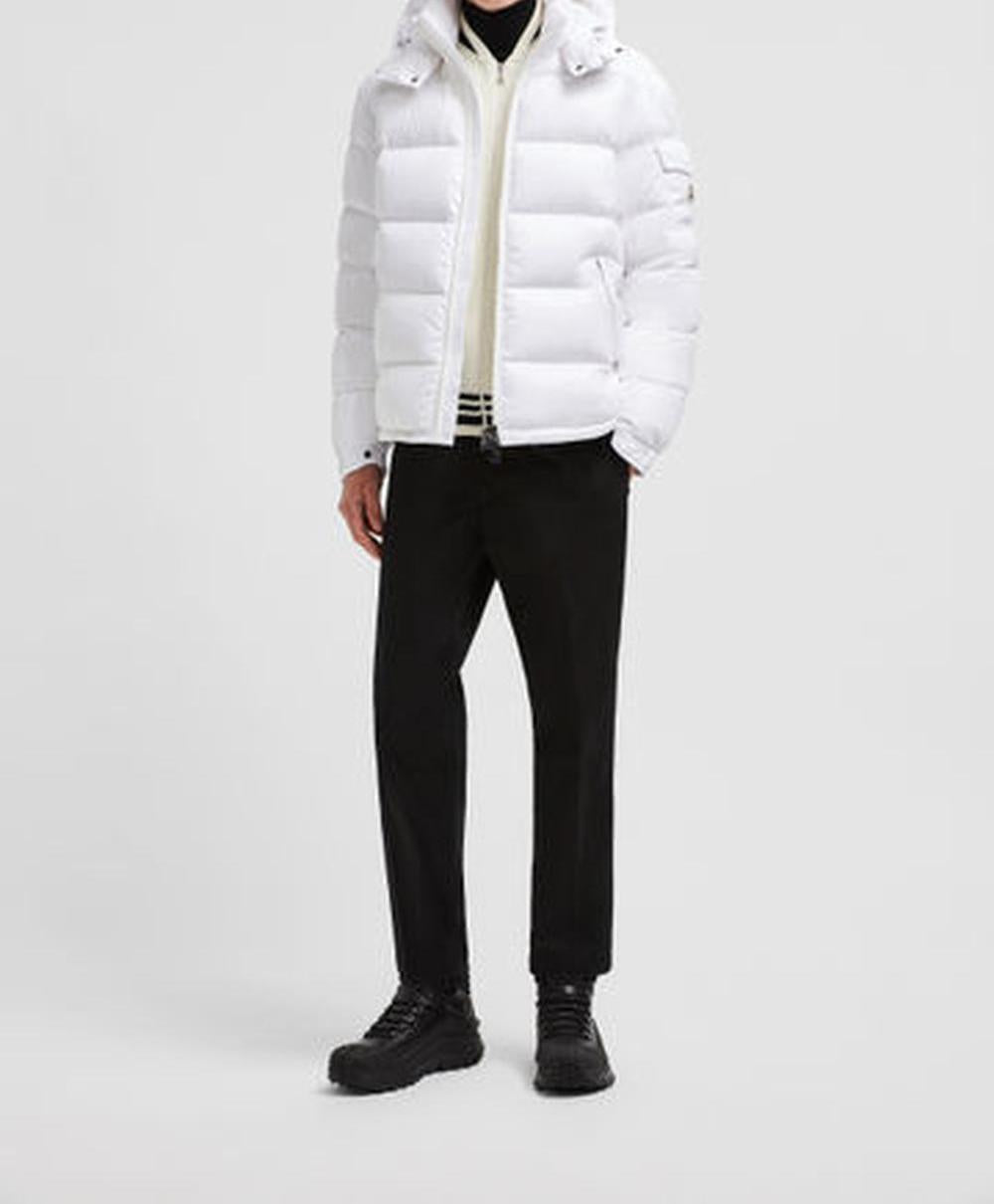 سترة قصيرة بغطاء رأس من MONCLER للرجال من Moncler Maya باللون الأبيض J20911A5360068950032