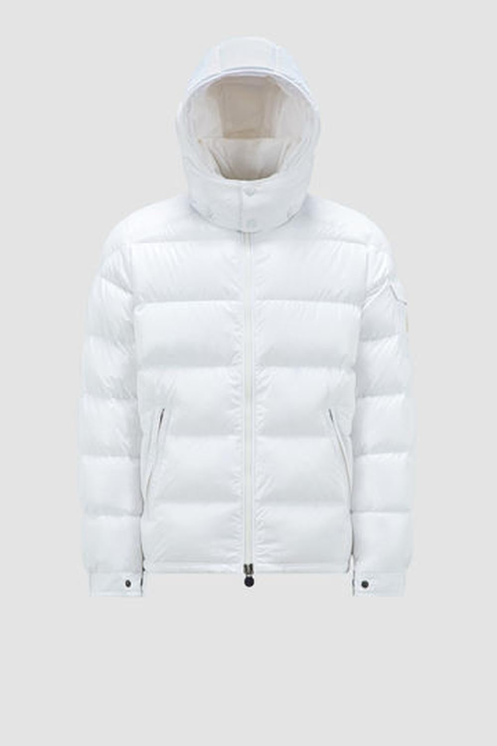 سترة قصيرة بغطاء رأس من MONCLER للرجال من Moncler Maya باللون الأبيض J20911A5360068950032