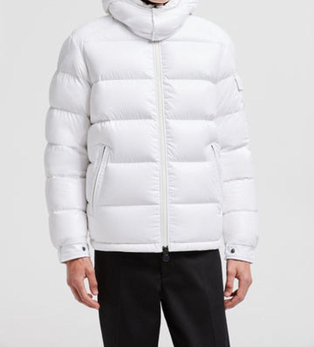 سترة قصيرة بغطاء رأس من MONCLER للرجال من Moncler Maya باللون الأبيض J20911A5360068950032