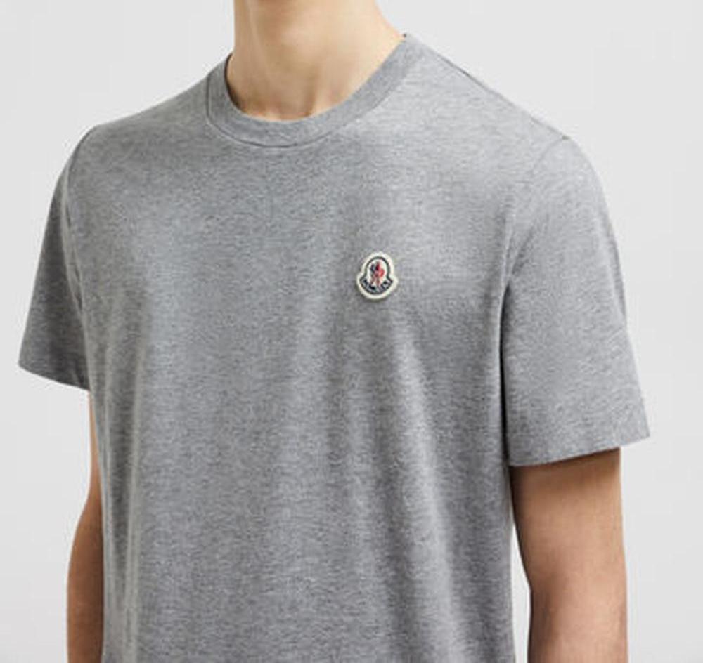 MONCLER Men Logo Patch Cotton T-Shirt (Pack of Three) White & Black Gray J20918C00022829H83P1