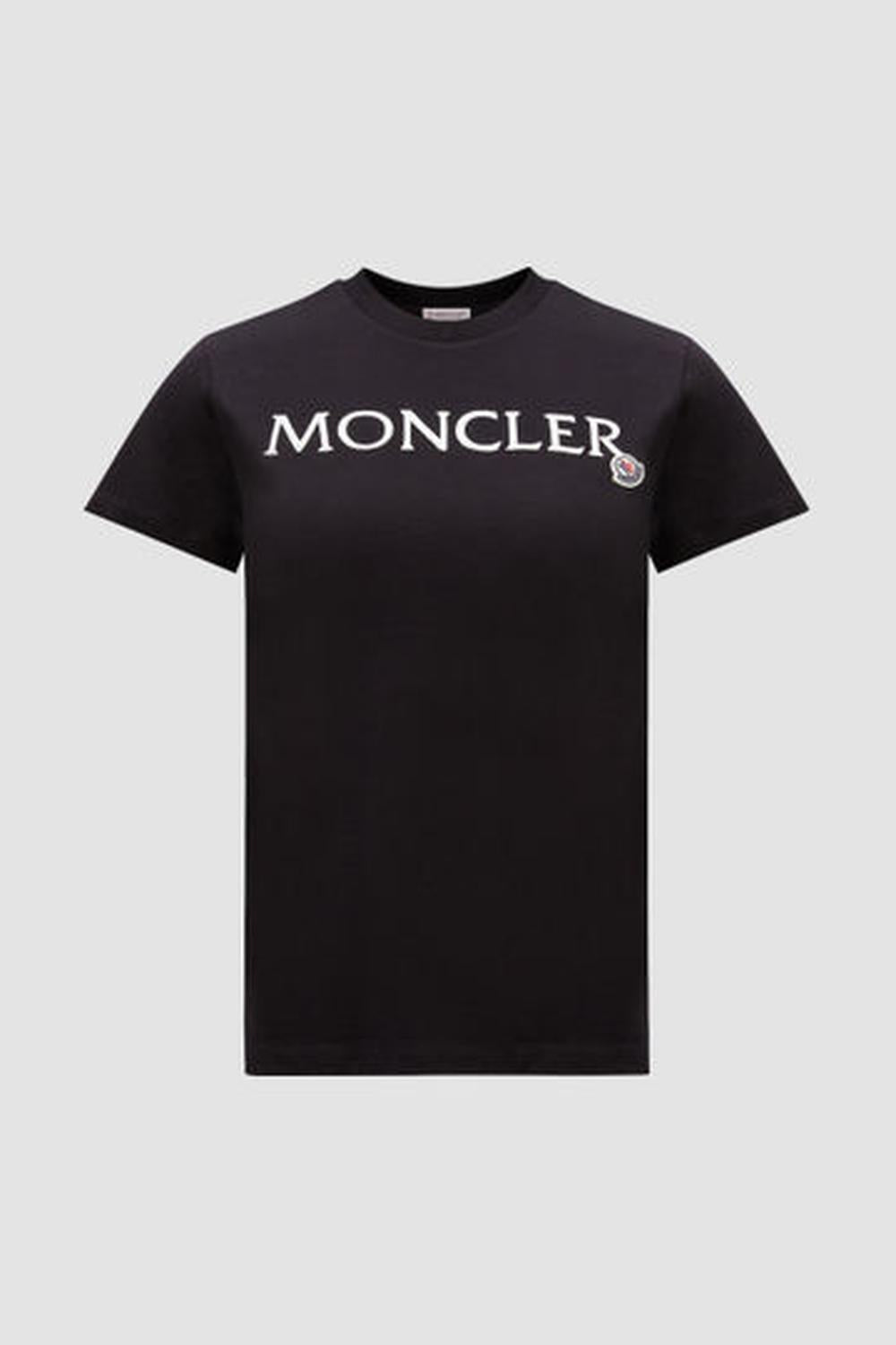 MONCLER Women Embroidered Logo Cotton T-Shirt Black J20938C0001189AIJ999