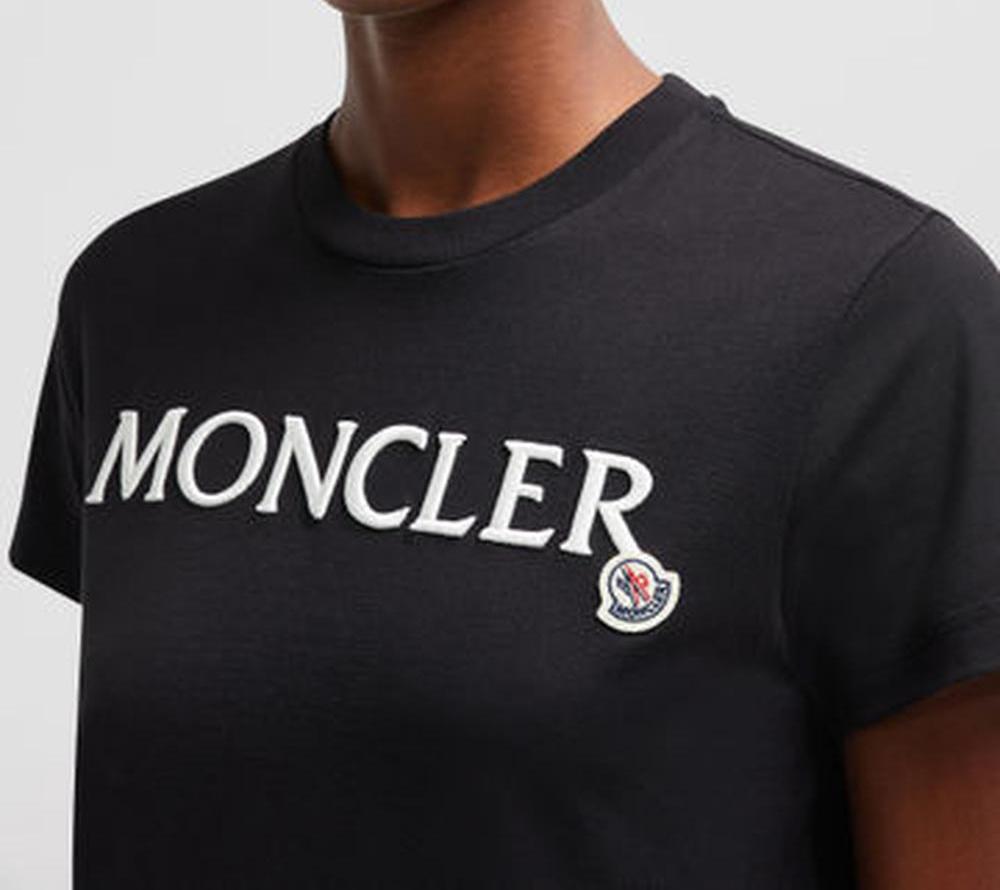 MONCLER Women Embroidered Logo Cotton T-Shirt Black J20938C0001189AIJ999