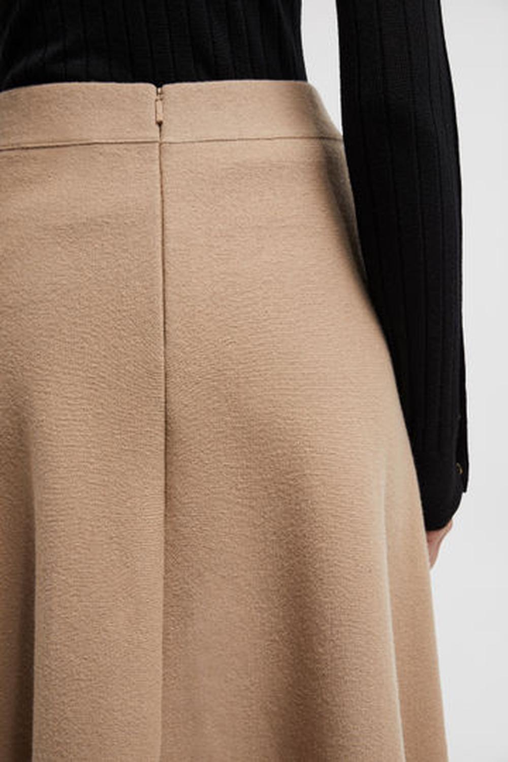 MONCLER Women Wool & Cotton Midi Skirt Camel Beige J20939H00003M1241513