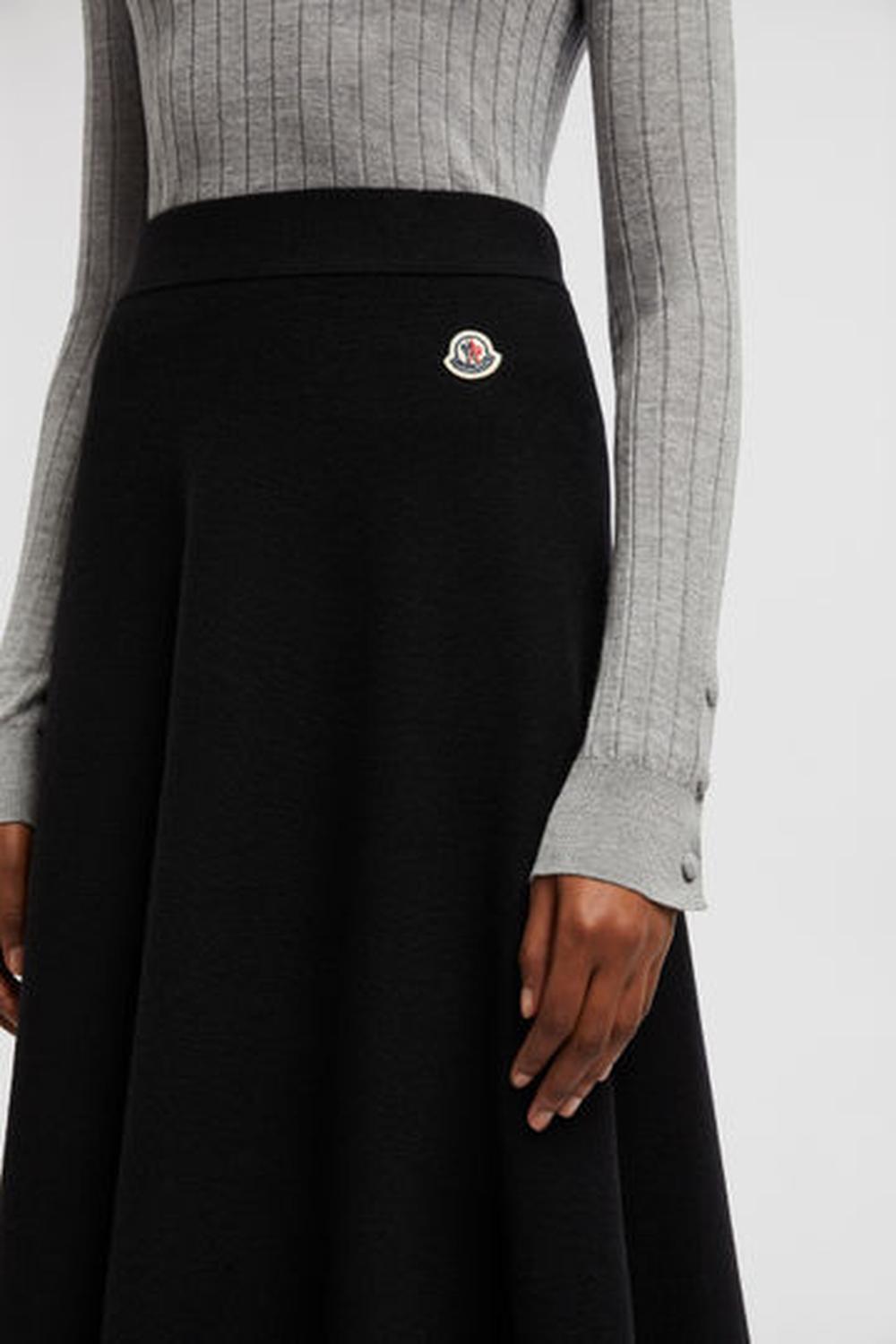 MONCLER Women Wool & Cotton Midi Skirt Black J20939H00003M1241999