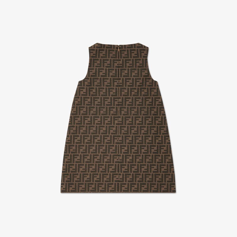 FENDI Kids Junior Dress Brown JFB712AQTKF15B6