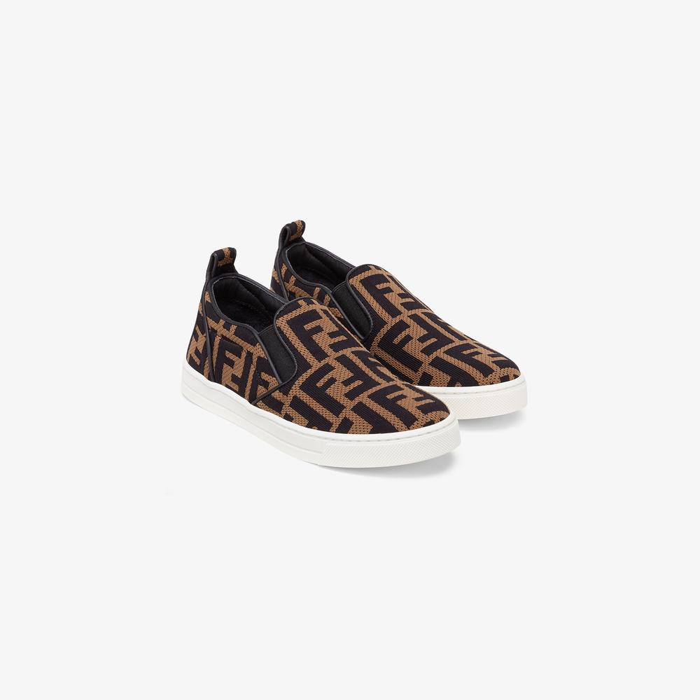 FENDI Kids Junior Slip Ons tobacco JMR368AD8DF0R7V