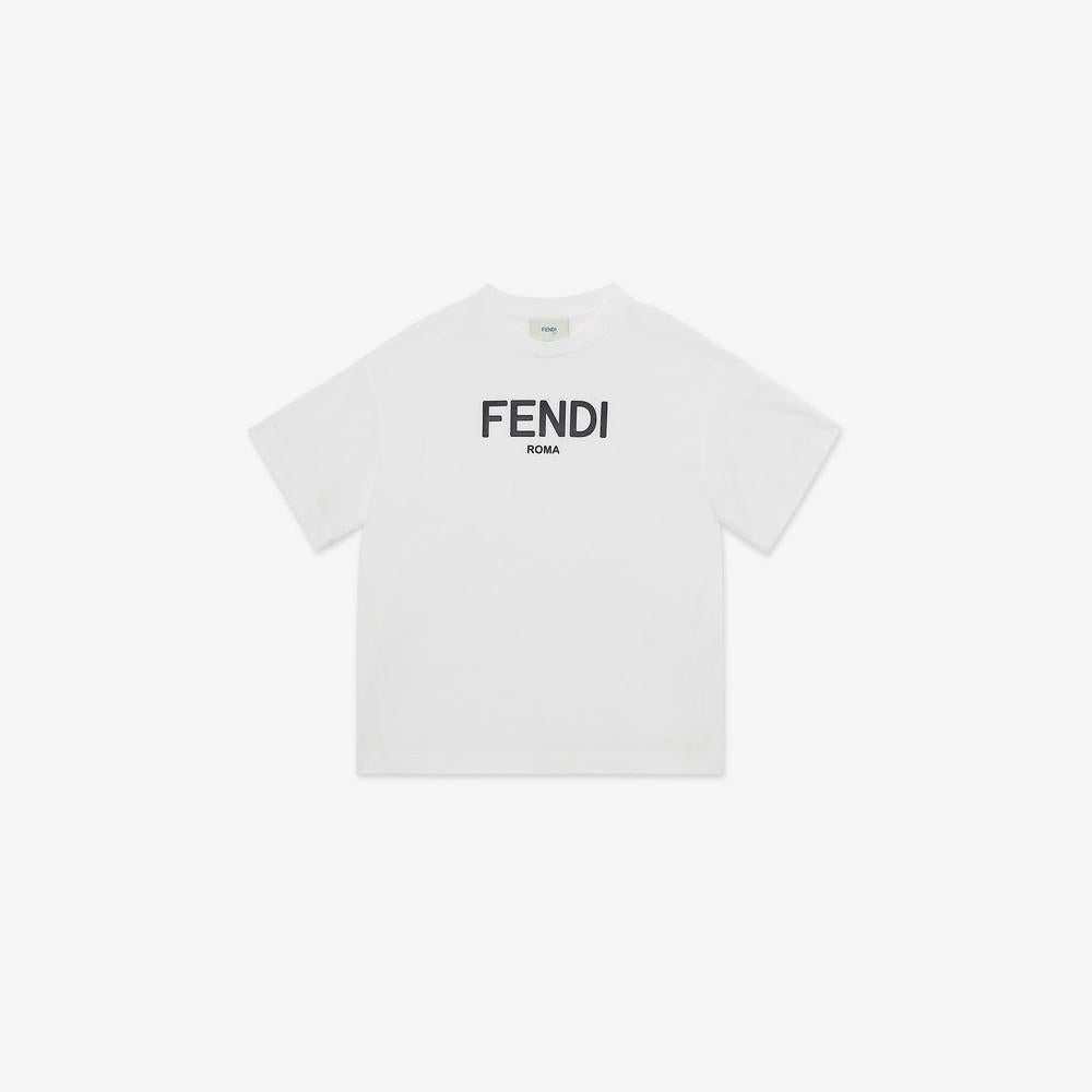 FENDI Kids Junior T-Shirt White JUI1377AJF0ZNE