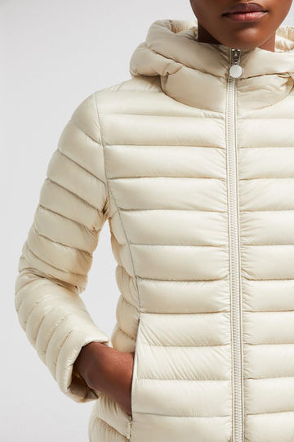 سترة قصيرة بغطاء رأس للنساء من MONCLER Ige باللون الأبيض العاجي K10931A00004597YF20F