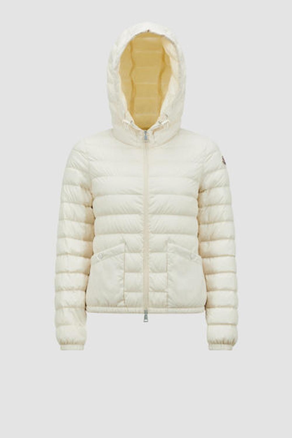 MONCLER Women Hede Hooded Short Down Jacket White Ivory K10931A000695986E04A