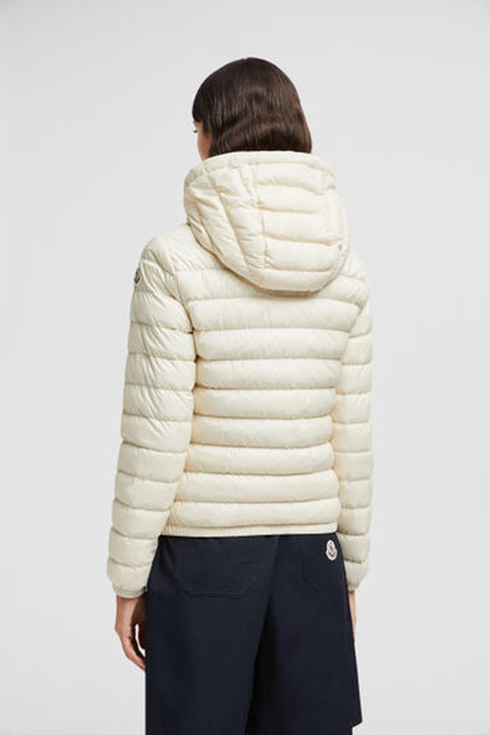 MONCLER Women Hede Hooded Short Down Jacket White Ivory K10931A000695986E04A