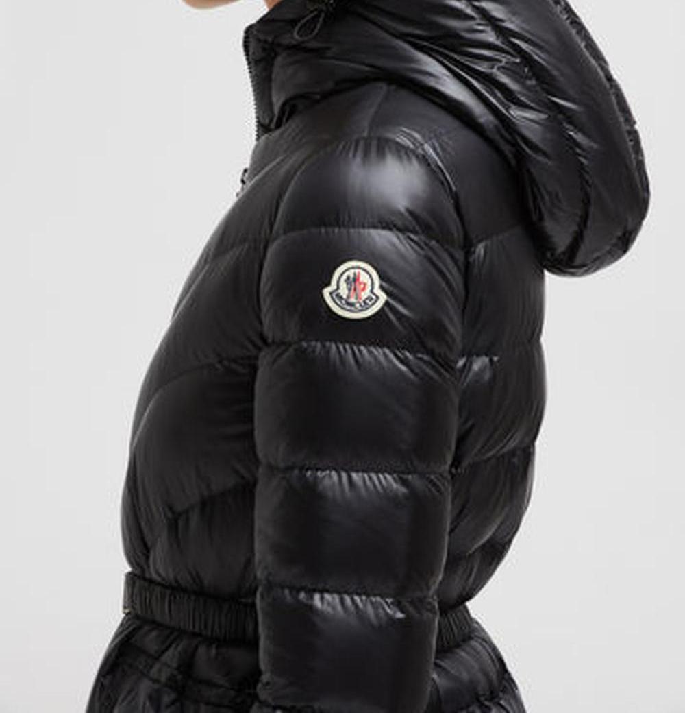 MONCLER Women Argenno Hooded Mid-Length Down Jacket Black K10931A00073595ZZ999