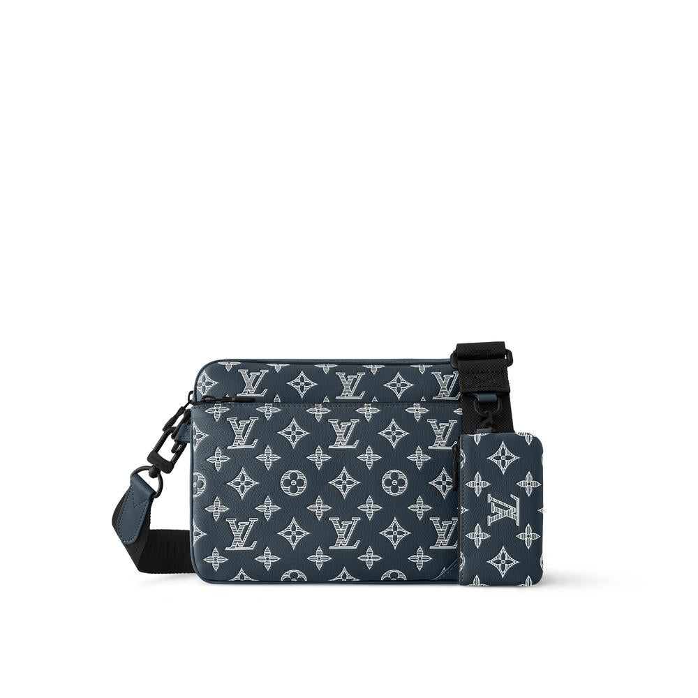 Louis Vuitton Men Sac Trio Messenger Bleu marine M24753