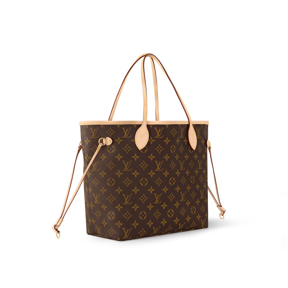 حقيبة Louis Vuitton Neverfull MM للنساء باللون الوردي والبيج M46975