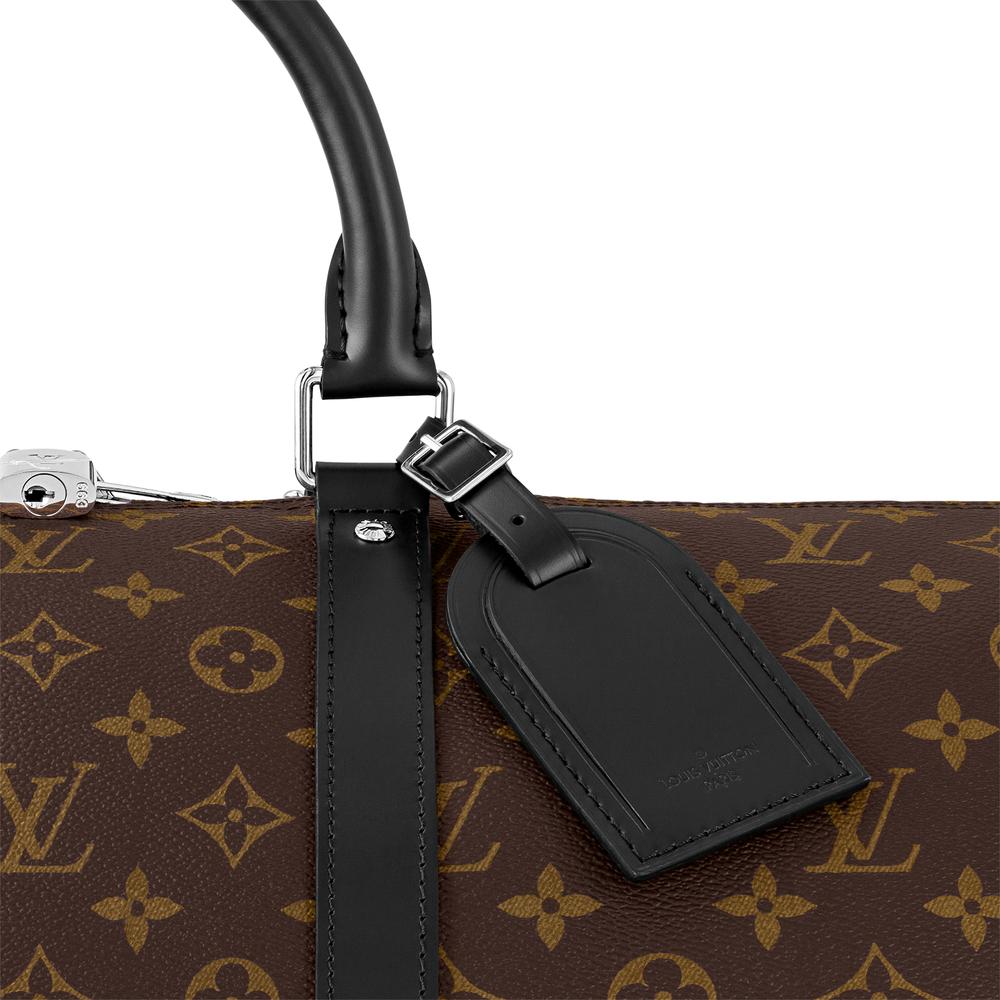 Louis Vuitton Men Keepall Shoulder Bag 55 Monogram Macassar canvas M56714