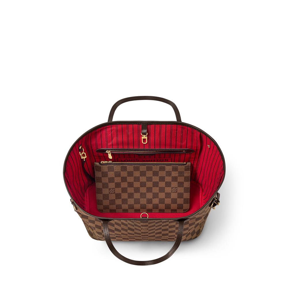 حقيبة Louis Vuitton Neverfull MM للنساء باللون الأحمر الكرزي N40599