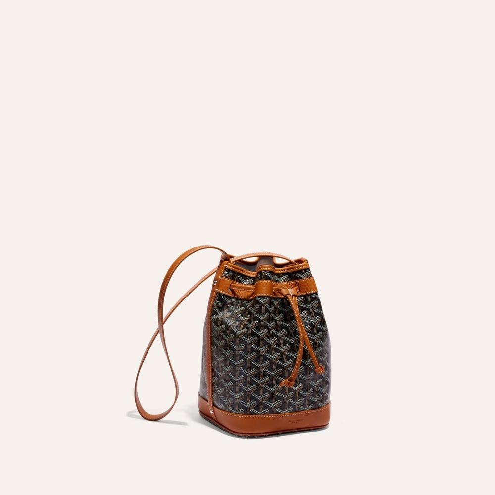 GOYARD Women Petit Flo Bucket Bag Black tan PEFLOTPMLTY01CL03P