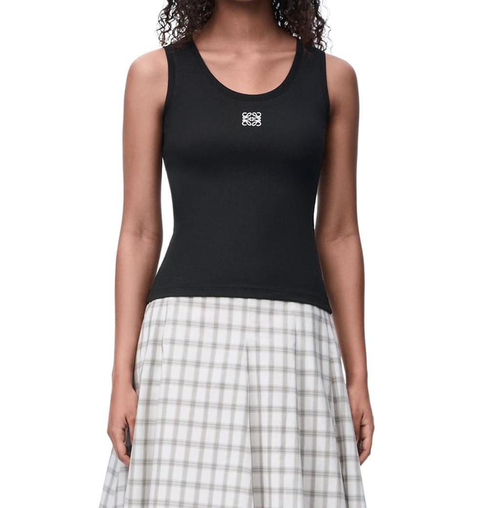 LOEWE Women Anagram tank top in cotton Black S359Y23X84-1100