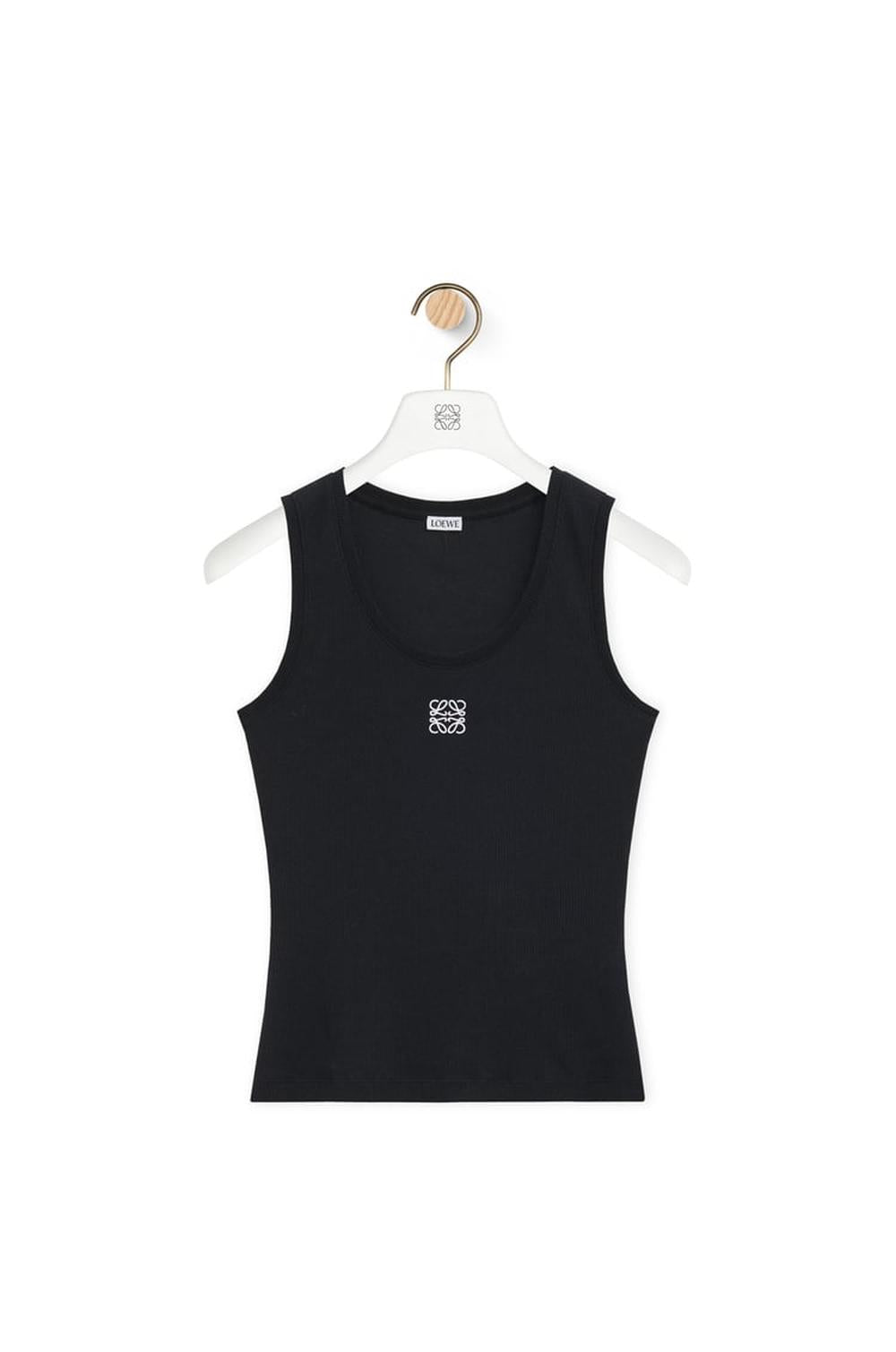 LOEWE Women Anagram tank top in cotton Black S359Y23X84-1100