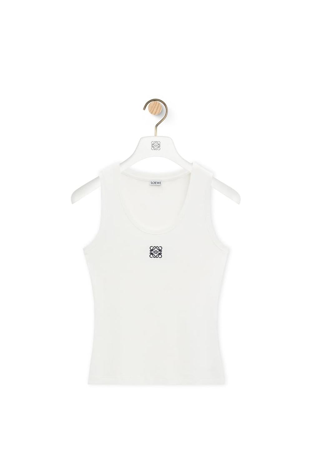 LOEWE Women Anagram tank top in cotton White S359Y23X84-2100