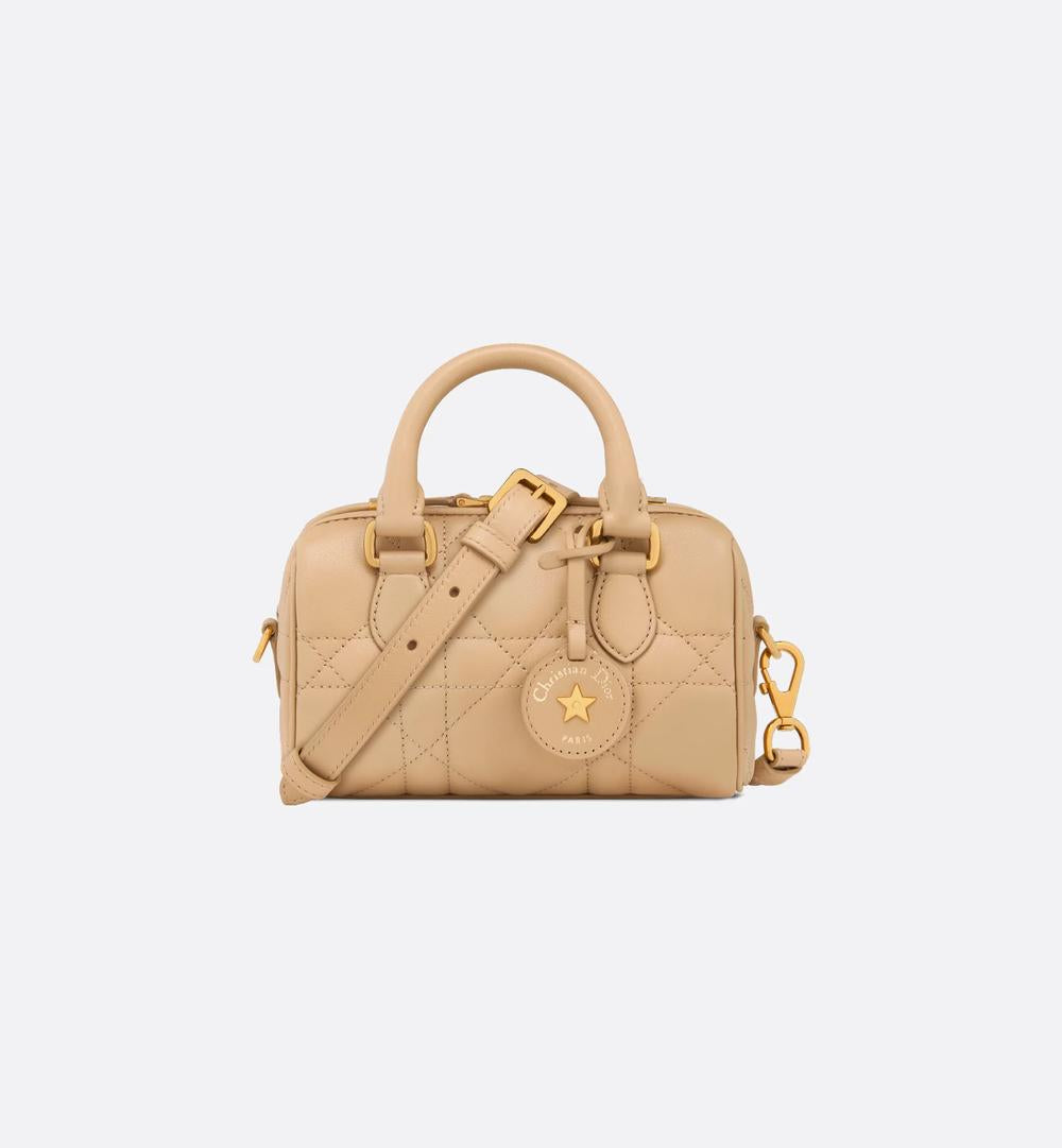 DIOR Women Dior Groove 17 Nano Bag Macrocannage calfskin in biscuit color S4000UBOL_M55U