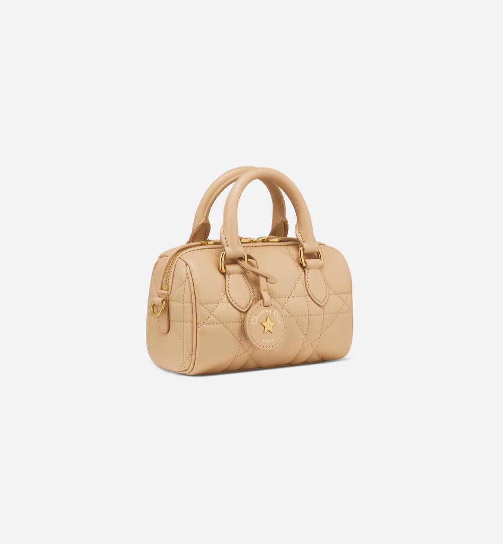 DIOR Women Dior Groove 17 Nano Bag Macrocannage calfskin in biscuit color S4000UBOL_M55U