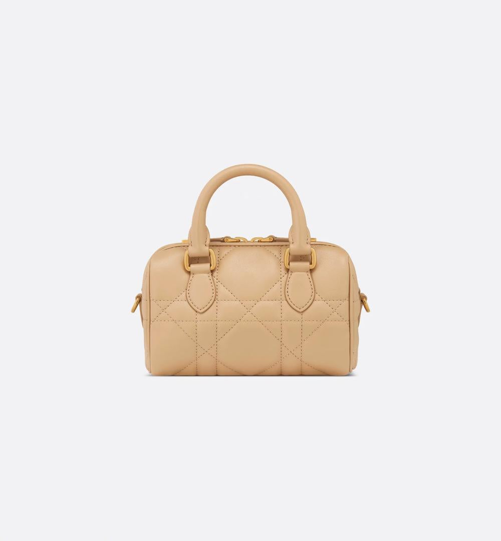 DIOR Women Dior Groove 17 Nano Bag Macrocannage calfskin in biscuit color S4000UBOL_M55U