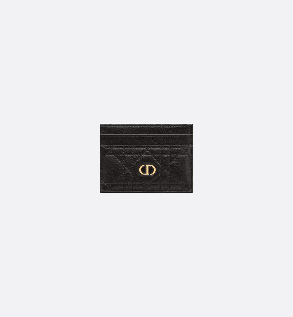 DIOR Women Dior Caro Freesia Card Holder Soft black Cannage calfskin S5130UWHC_M900