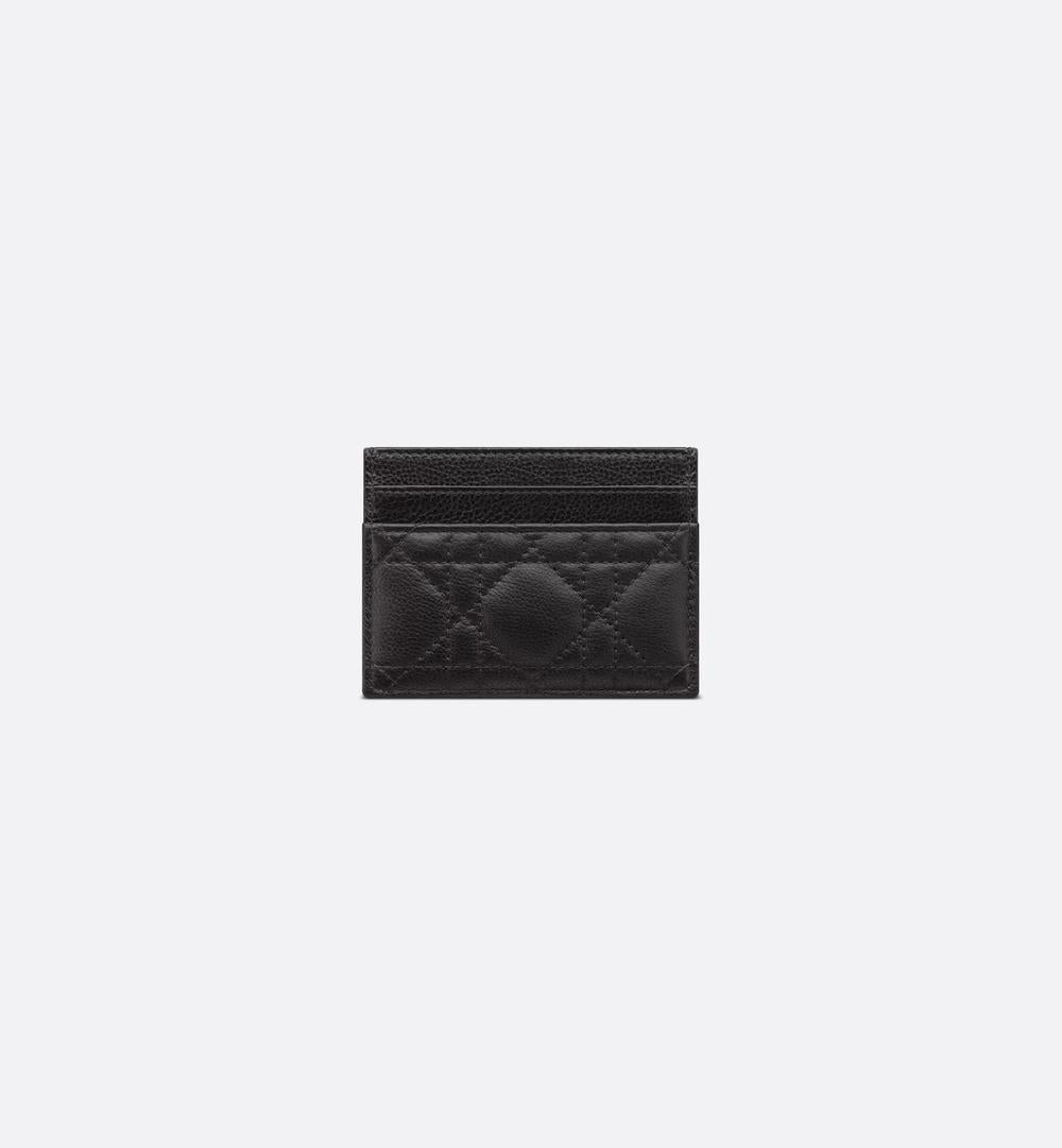 DIOR Women Dior Caro Freesia Card Holder Soft black Cannage calfskin S5130UWHC_M900