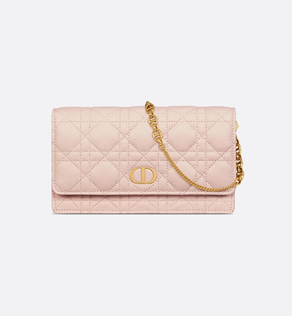 DIOR Women Dior Caro Chain Pouch powder pink S5134UWHC_M413