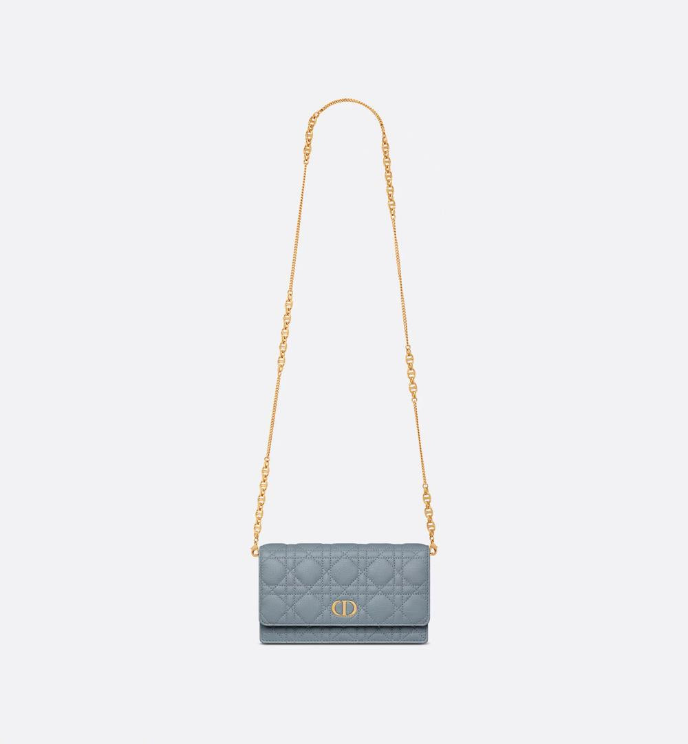 DIOR Women Dior Caro Chain Pouch cloud blue S5134UWHC_M81B