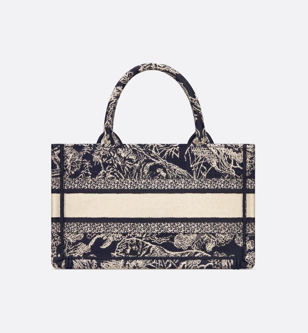 DIOR Women Dior Book Tote Mini Bag Blue Toile de Jouy Reverse Embroidery (21.5 x 13 7.5 cm) S5573CRGO_M928