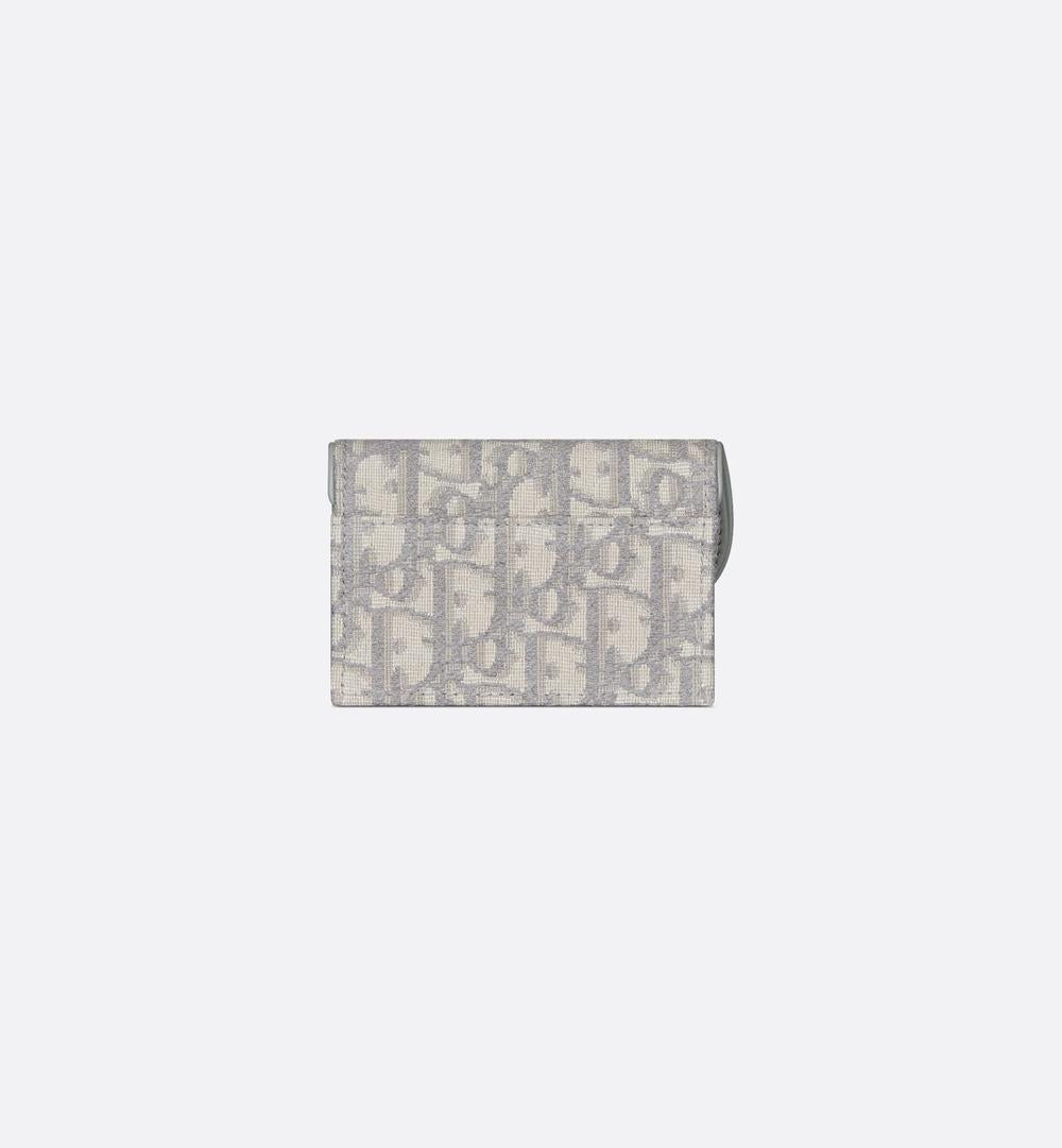 DIOR Women Bloom Saddle Card Holder Toile jacquard Dior Oblique gris S5611CTZQ_M932