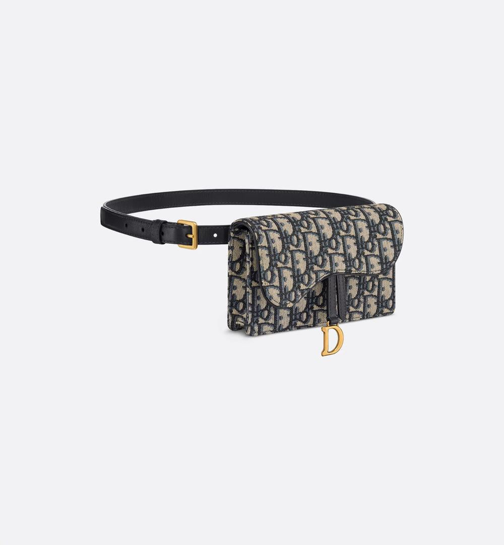 DIOR Women Saddle Belt Pouch Dior Oblique blue jacquard canvas S5619CTZQ_M928