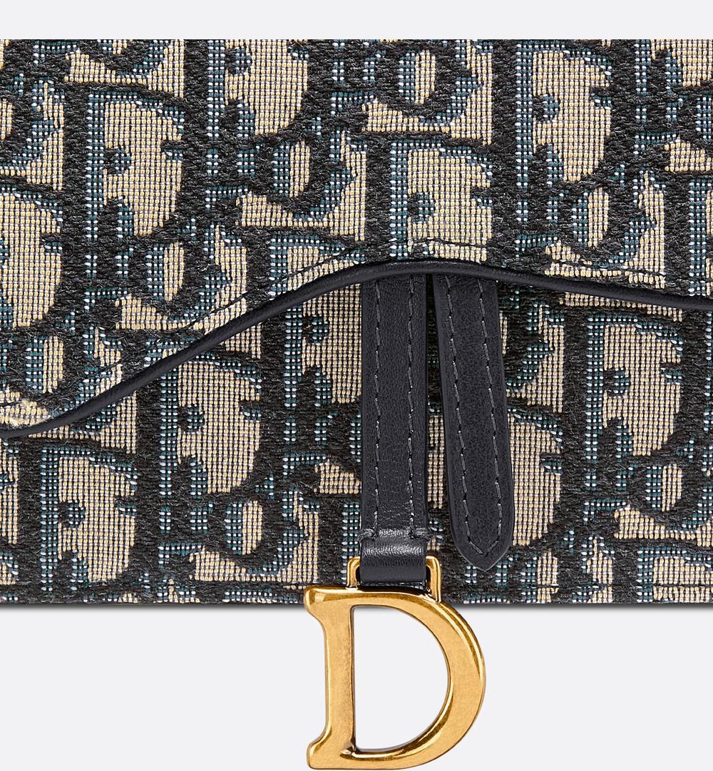 DIOR Women Saddle Belt Pouch Dior Oblique blue jacquard canvas S5619CTZQ_M928