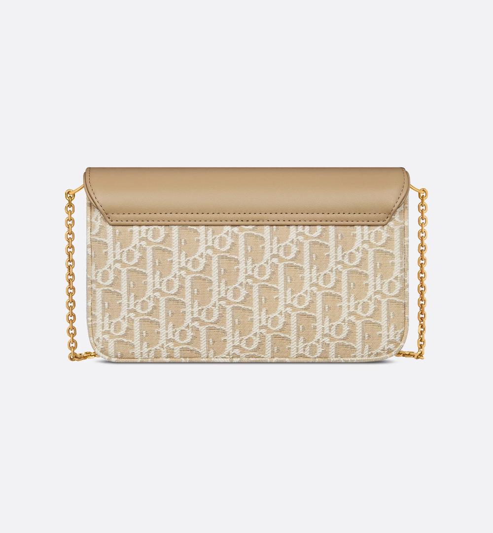 DIOR Women Saddle Medium Chain Pouch Dior Oblique jacquard canvas and smooth natural calfskin S5907CNKO_M925