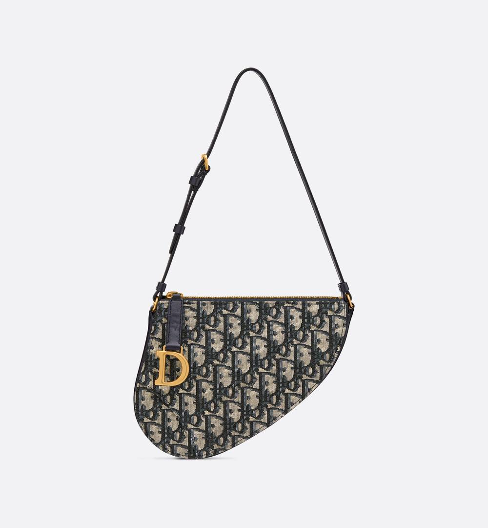 DIOR Women Rodeo Saddle Pouch Dior Oblique blue jacquard canvas S5909CTZQ_M928