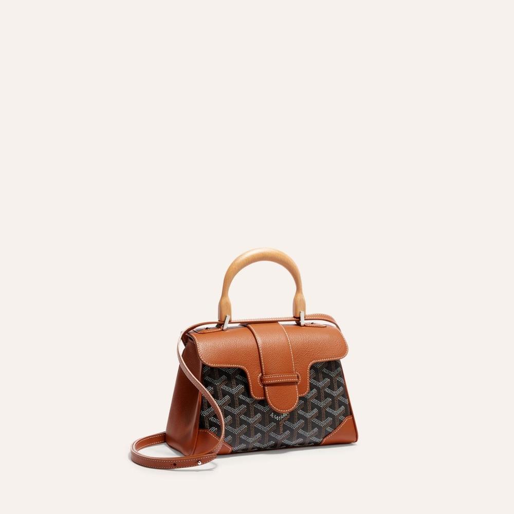 حقيبة GOYARD النسائية الناعمة Saigon Mini باللون الأسود والبني SAIGONMINTY01CL03P