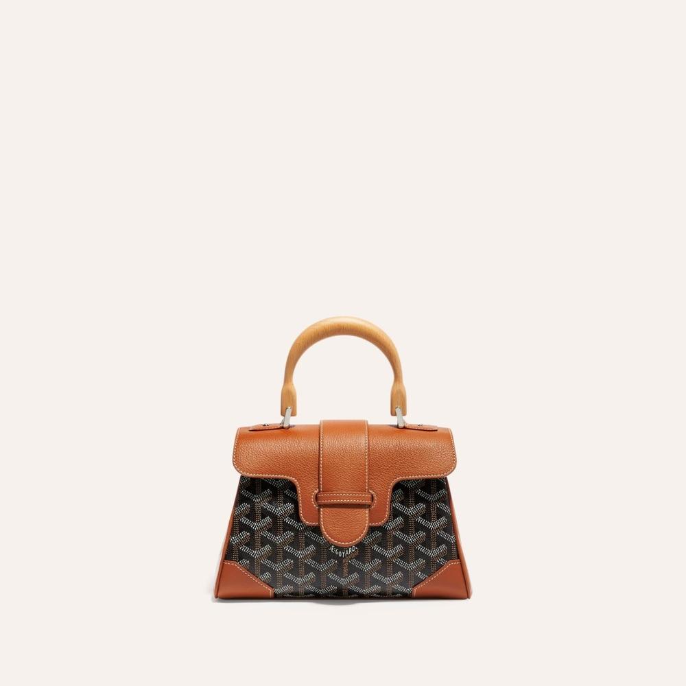 حقيبة GOYARD النسائية الناعمة Saigon Mini باللون الأسود والبني SAIGONMINTY01CL03P