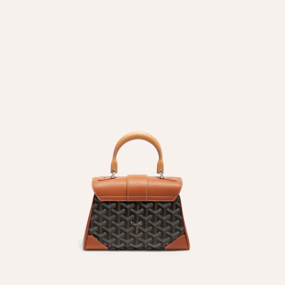 حقيبة GOYARD النسائية الناعمة Saigon Mini باللون الأسود والبني SAIGONMINTY01CL03P