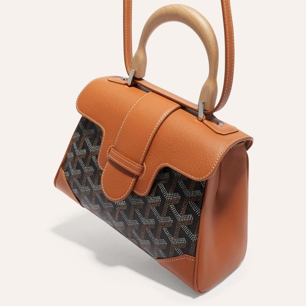 حقيبة GOYARD النسائية الناعمة Saigon Mini باللون الأسود والبني SAIGONMINTY01CL03P