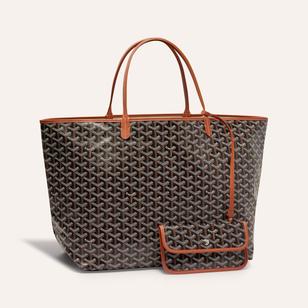 حقيبة GOYARD Saint Louis للنساء GM باللون الأسود والبني STLOUIGMLTY01CL03P