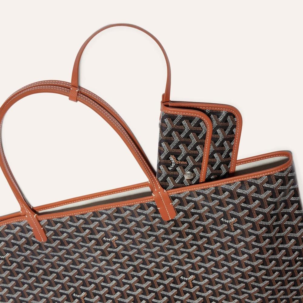 حقيبة GOYARD Saint Louis للنساء GM باللون الأسود والبني STLOUIGMLTY01CL03P