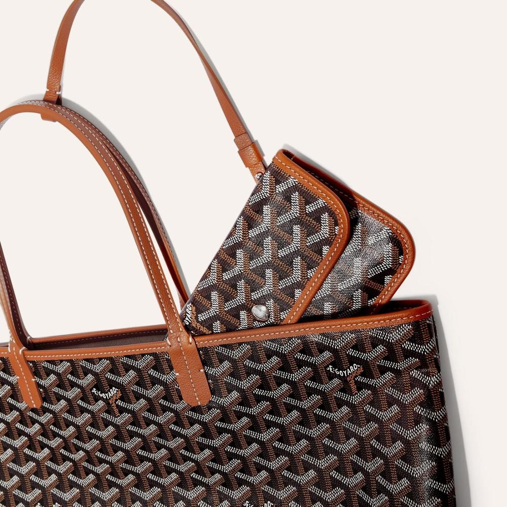 حقيبة GOYARD Saint Louis للنساء PM باللون الأسود والبني STLOUIPMLTY01CL03P