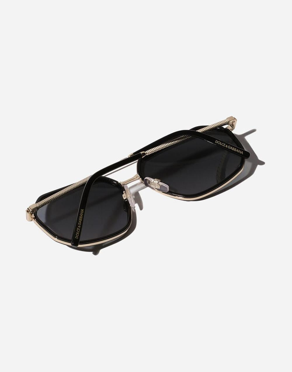 Dolce & Gabbana Men Gros grain sunglasses Black and gold metal VG2285VM2819V000