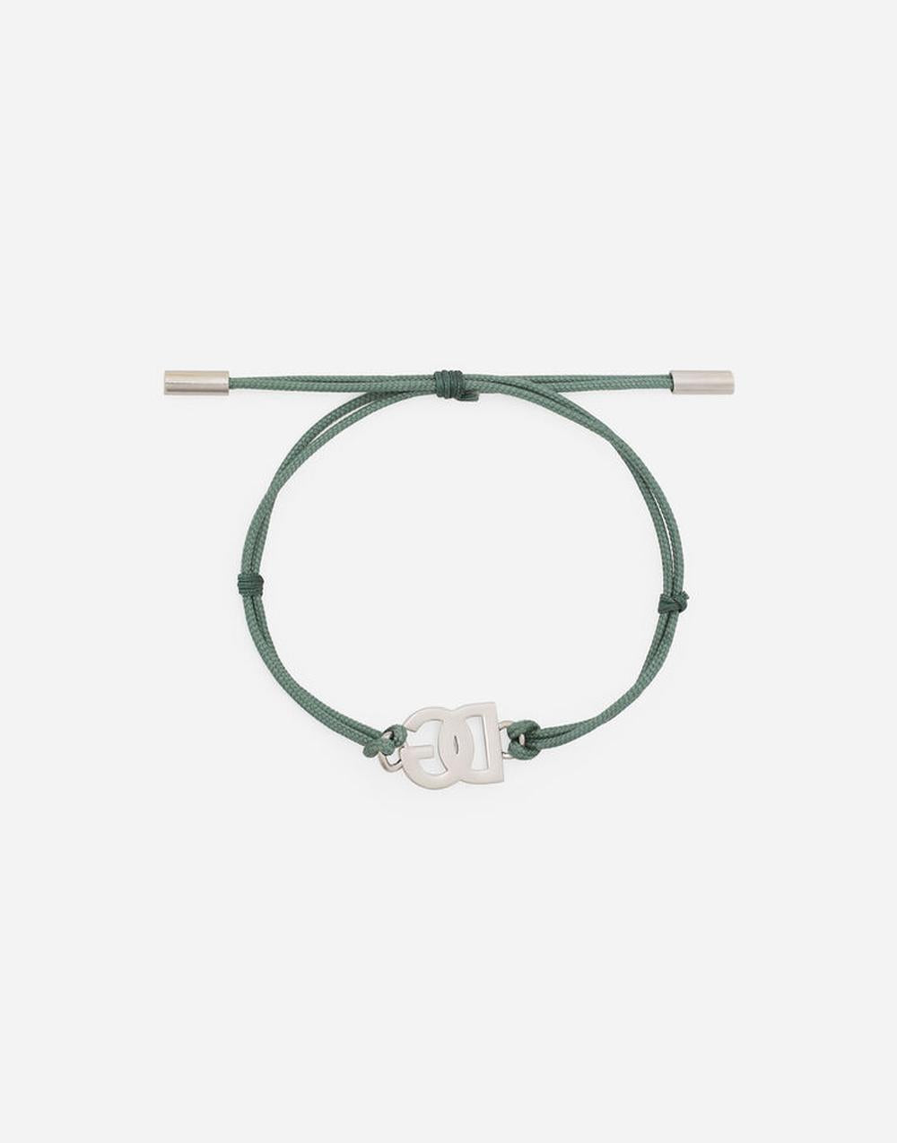 Dolce & Gabbana Men Cord bracelet with DG logo Green WBP5L1W1111V0153